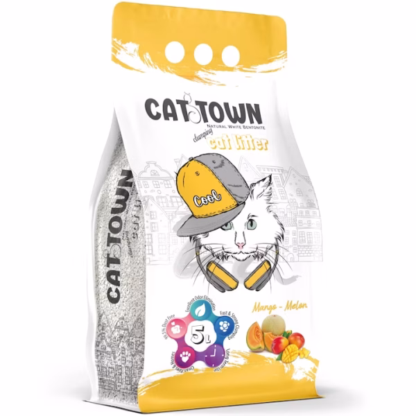 Așternut igienic pentru pisici Cat Town Mango - Pepene Galben, 5 L