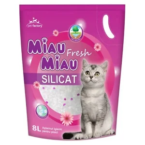 Așternut Miau Miau Fresh Silicat 8 L pentru pisici