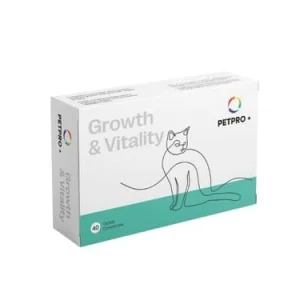 Supliment nutritiv pentru susținerea necesităților nutriționale de minerale și vitamine, formulă special adaptată pisicilor, PETPRO+ Growth & Vitality Cat, Aditi, 40 comprimate